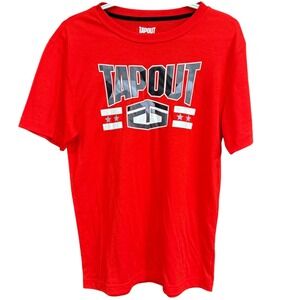 TAPOUT T-Shirt Red Short Sleeve Graphic Logo MMA Fighting Men's Size S‎